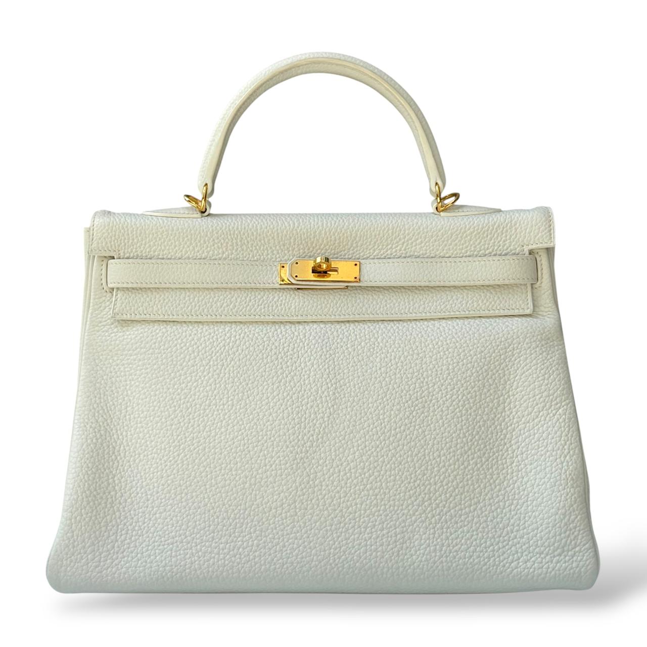 Hermes Kelly 28 Mushroom Clemence GHW