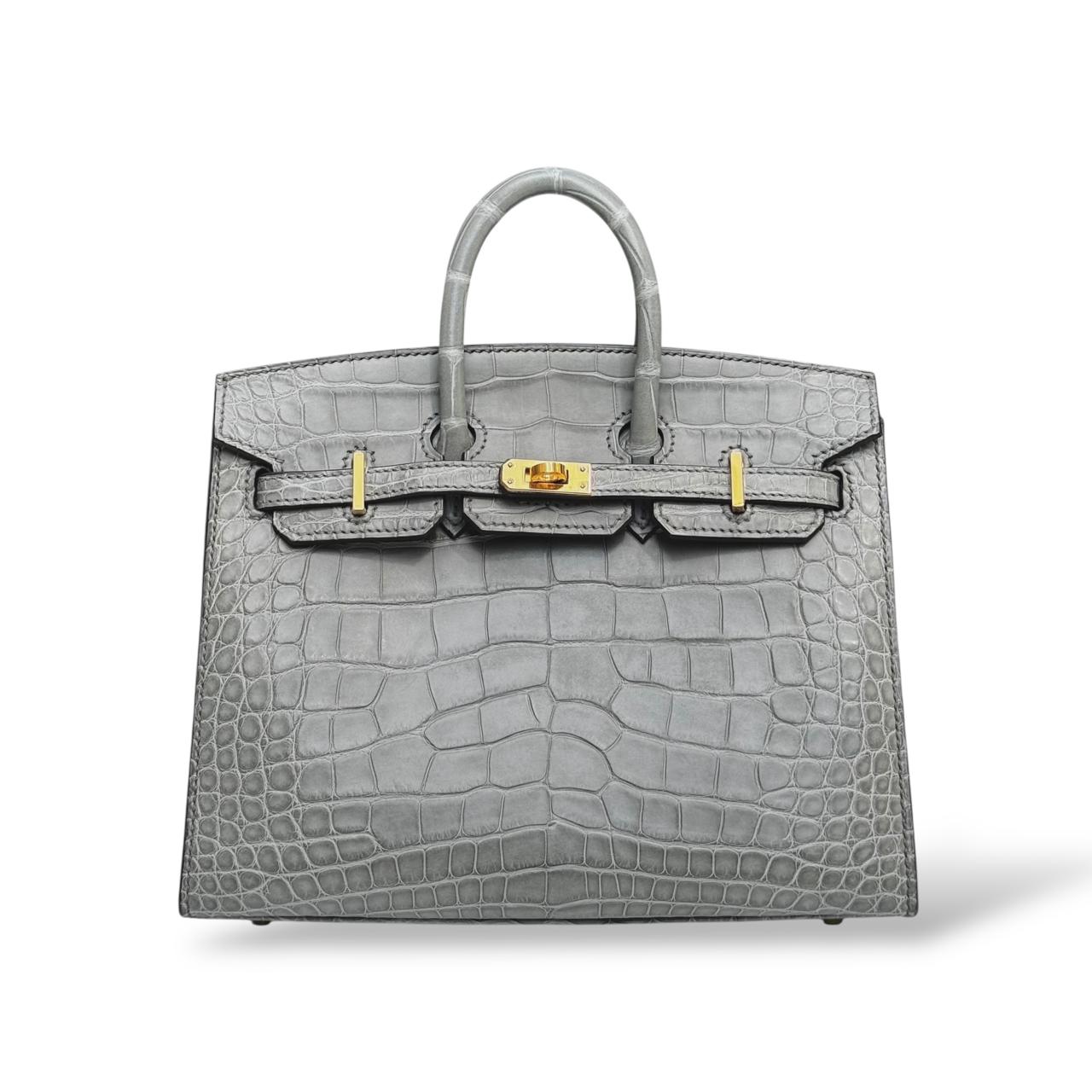 Hermes Birkin 20 Gris Ciment Alligator GHW