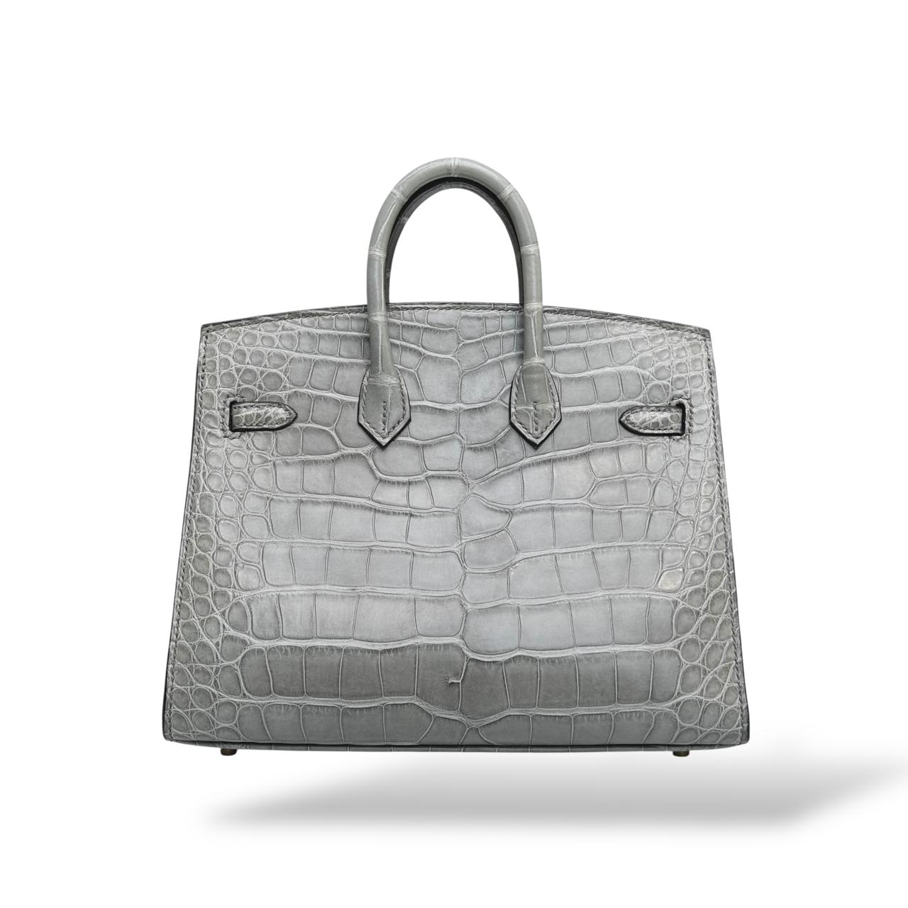 Hermes Birkin 20 Gris Ciment Alligator GHW - Image 4