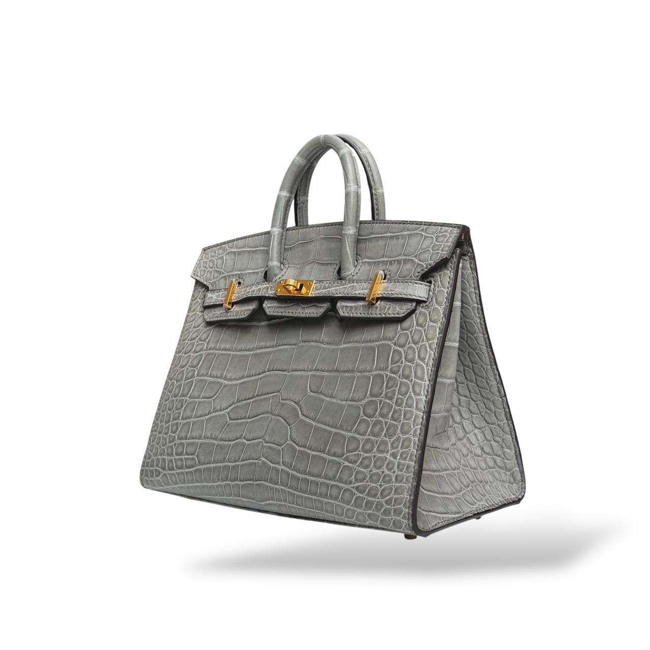 Hermes Birkin 20 Gris Ciment Alligator GHW - Image 5