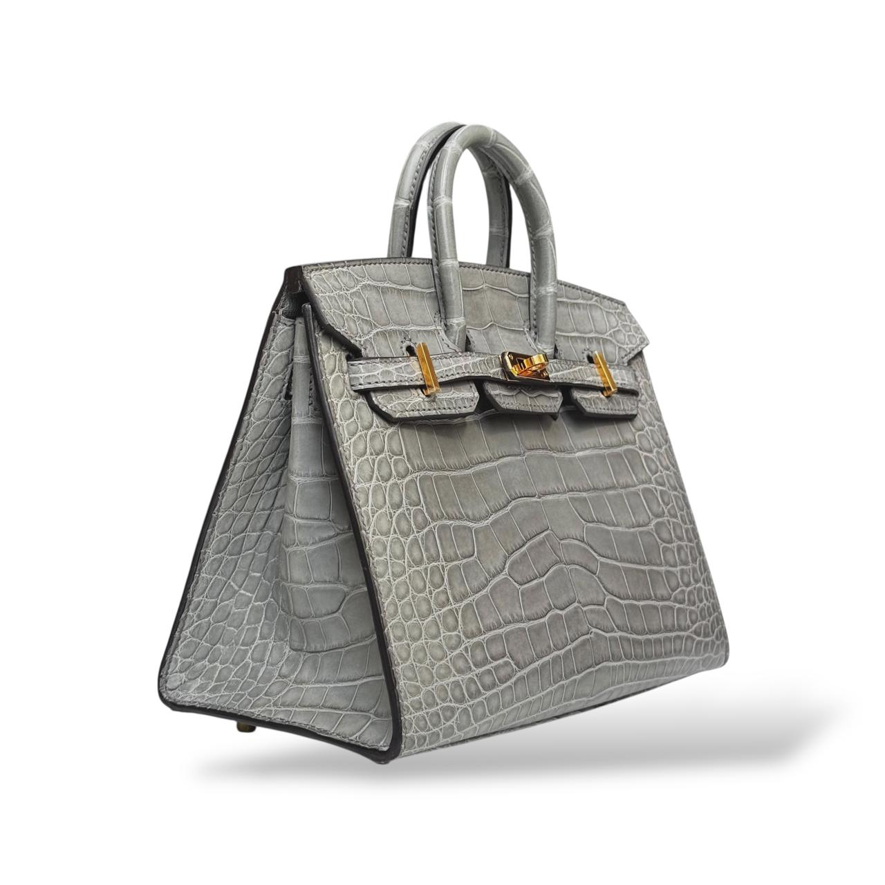 Hermes Birkin 20 Gris Ciment Alligator GHW - Image 2
