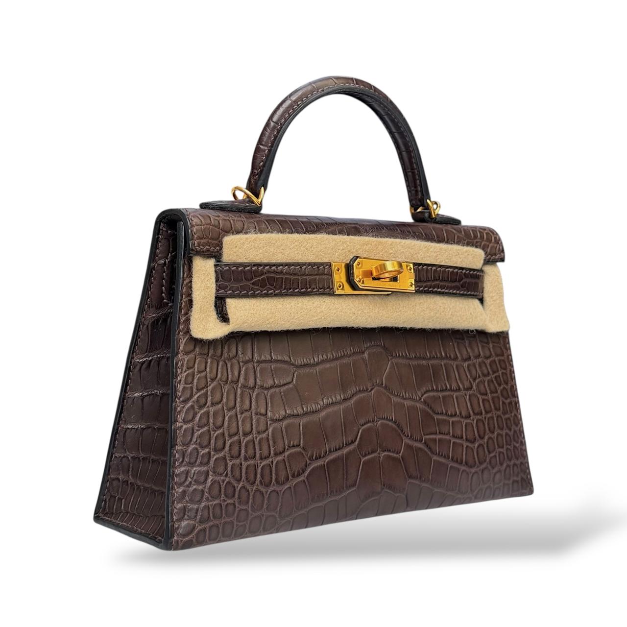 Hermes Kelly Mini Ebene Alligator GHW - Image 2