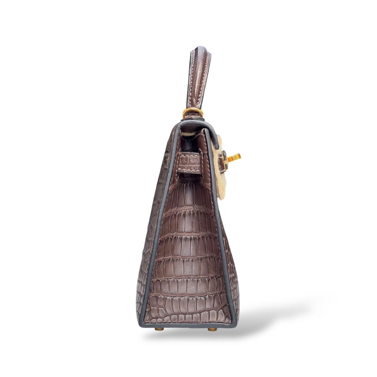 Hermes Kelly Mini Ebene Alligator GHW - Image 3