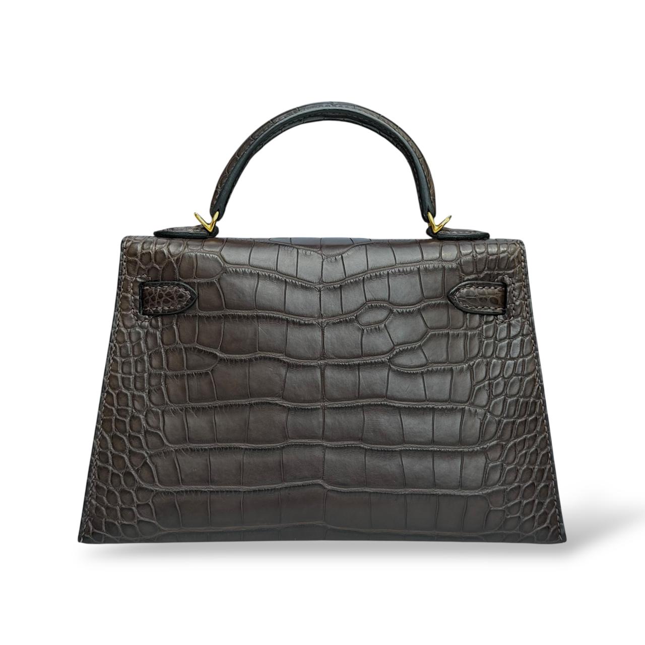 Hermes Kelly Mini Ebene Alligator GHW - Image 4