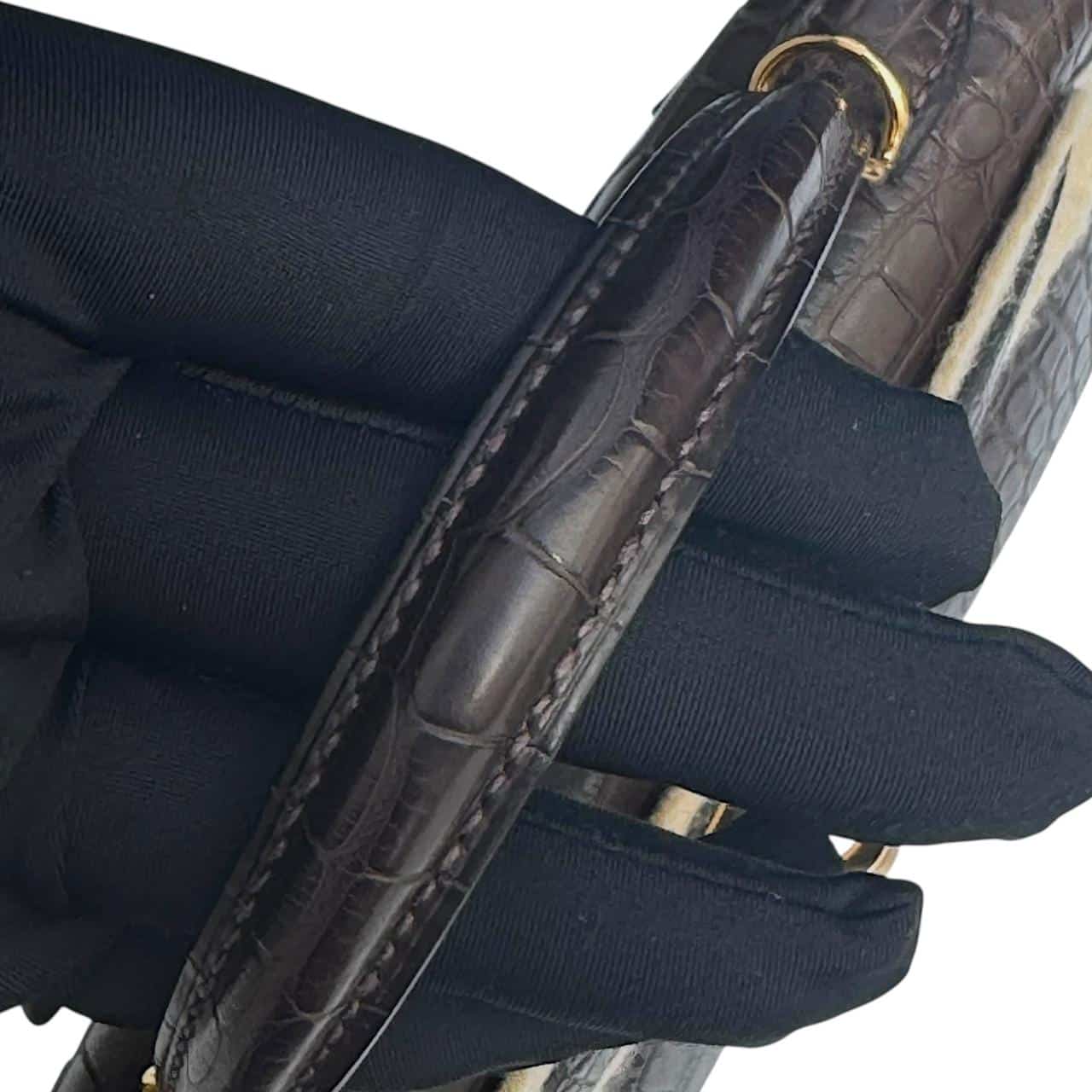 Hermes Kelly Mini Ebene Alligator GHW - Image 6