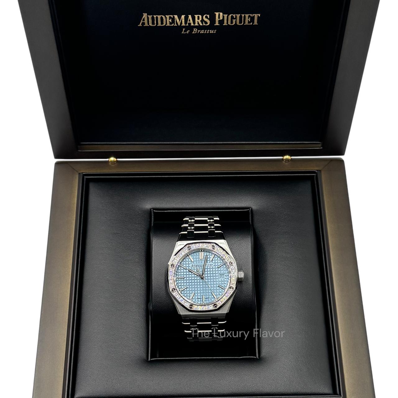 Audemars Piguet Royal Oak Selfwinding 34mm 77451ST.ZZ.1361ST.03 Stainless Steel Brilliant-Cut Diamonds Light Blue Dial - Image 7