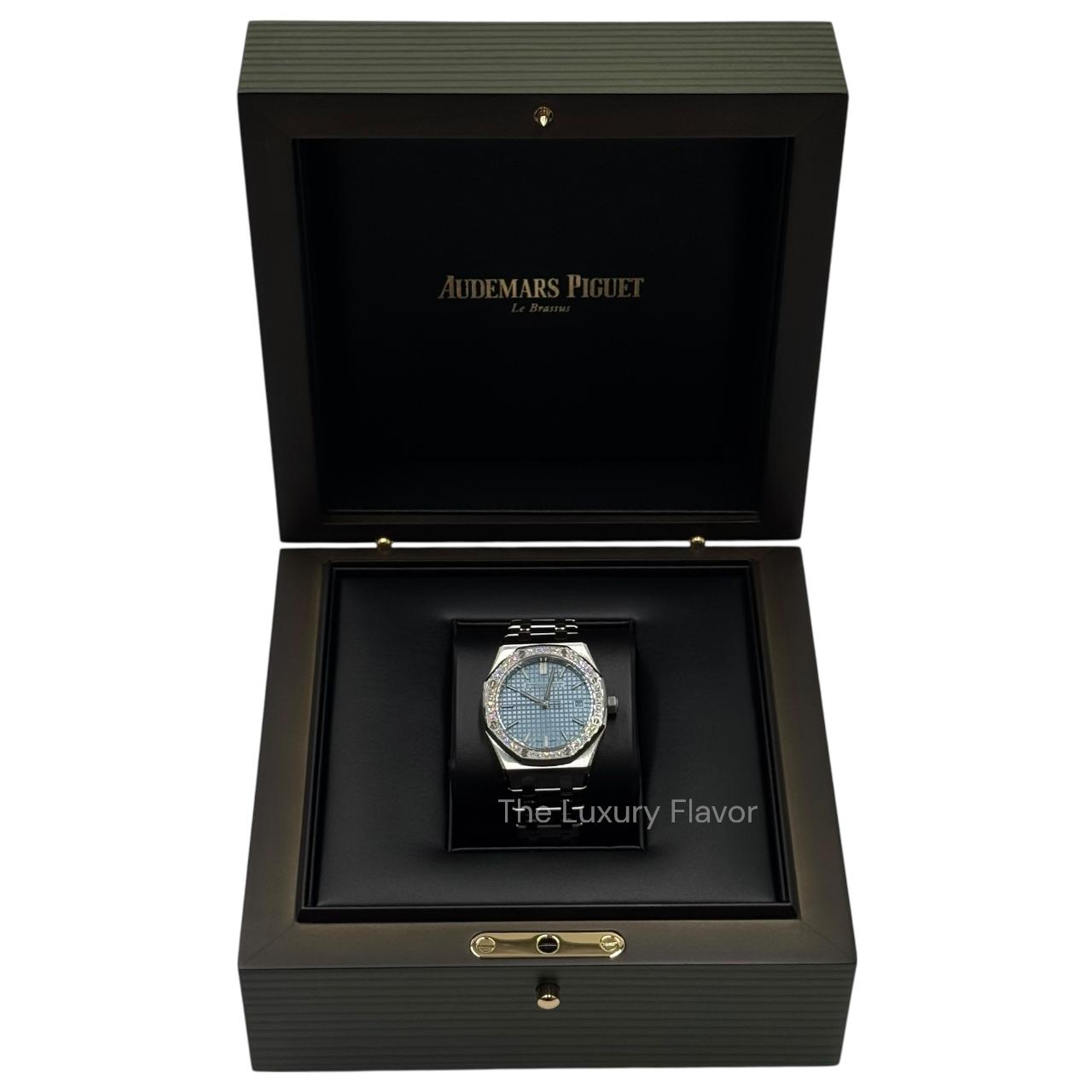 Audemars Piguet Royal Oak Selfwinding 34mm 77451ST.ZZ.1361ST.03 Stainless Steel Brilliant-Cut Diamonds Light Blue Dial - Image 8