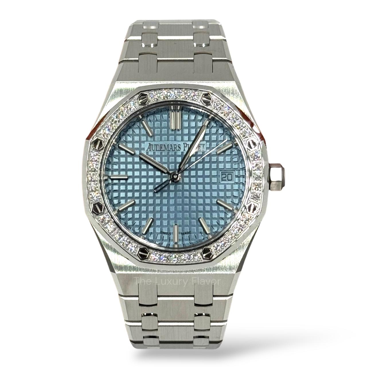 Audemars Piguet Royal Oak Selfwinding 34mm 77451ST.ZZ.1361ST.03 Stainless Steel Brilliant-Cut Diamonds Light Blue Dial - Image 2