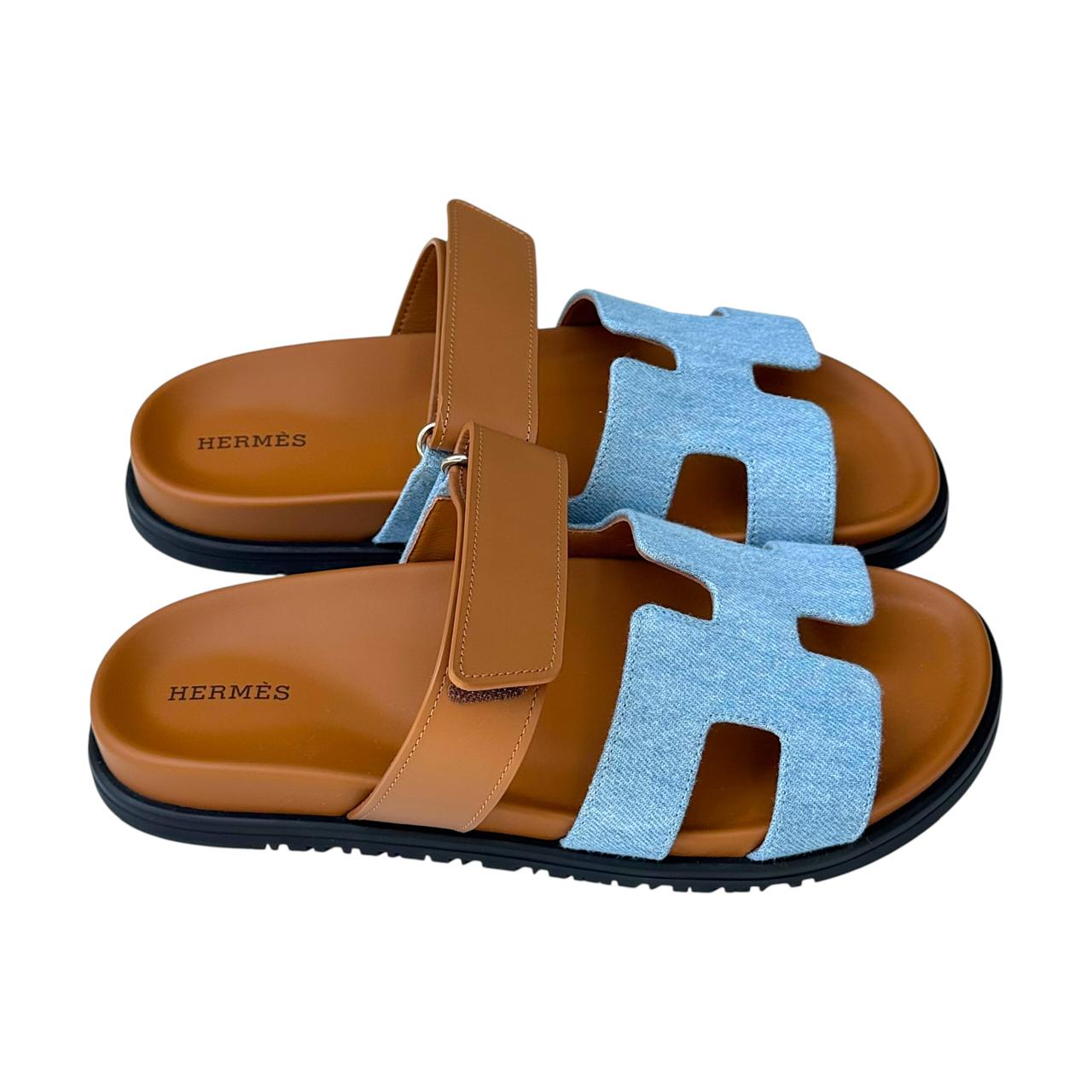 Hermès Chypre 36 EU Bleu Clair / Naturel - Image 3