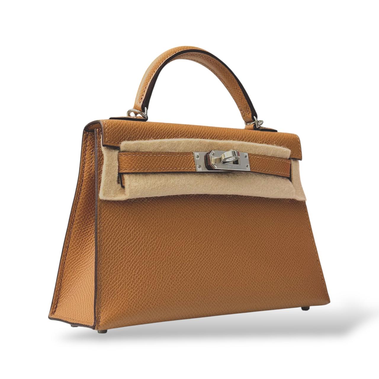 Hermes Kelly Mini Biscuit Epsom PHW - Image 2