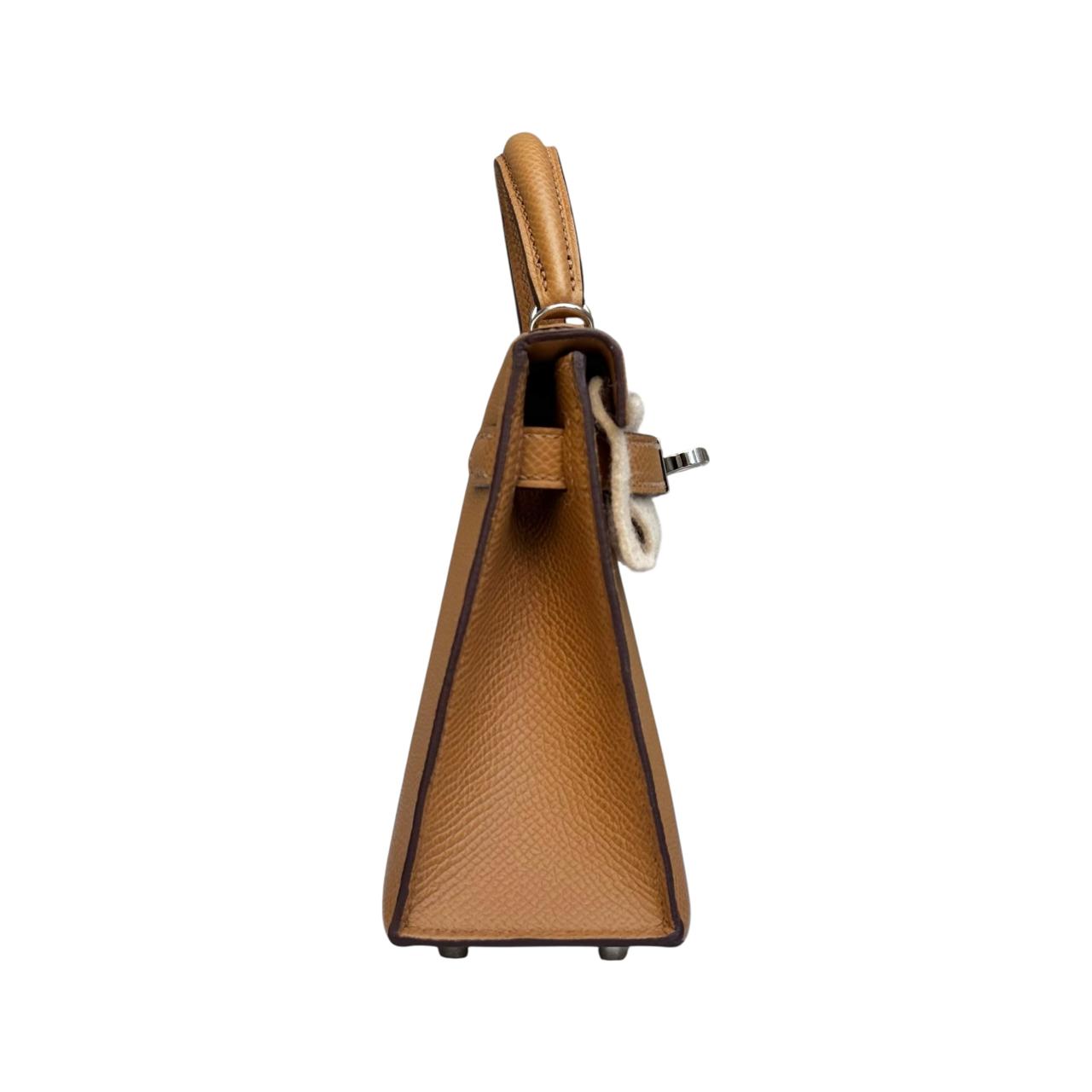 Hermes Kelly Mini Biscuit Epsom PHW - Image 5