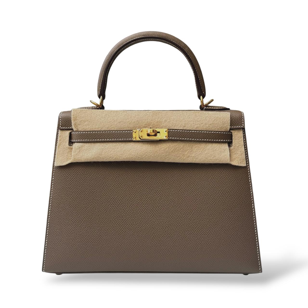 Hermes Kelly 25 Etoupe Epsom GHW