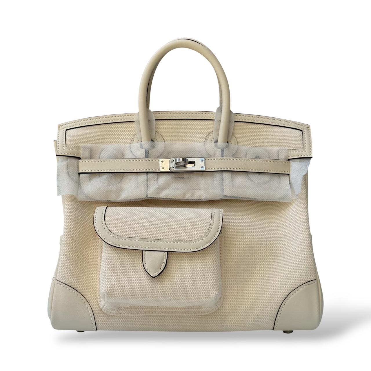 Hermes Birkin 25 Cargo Ecru/Nata Canvas PHW