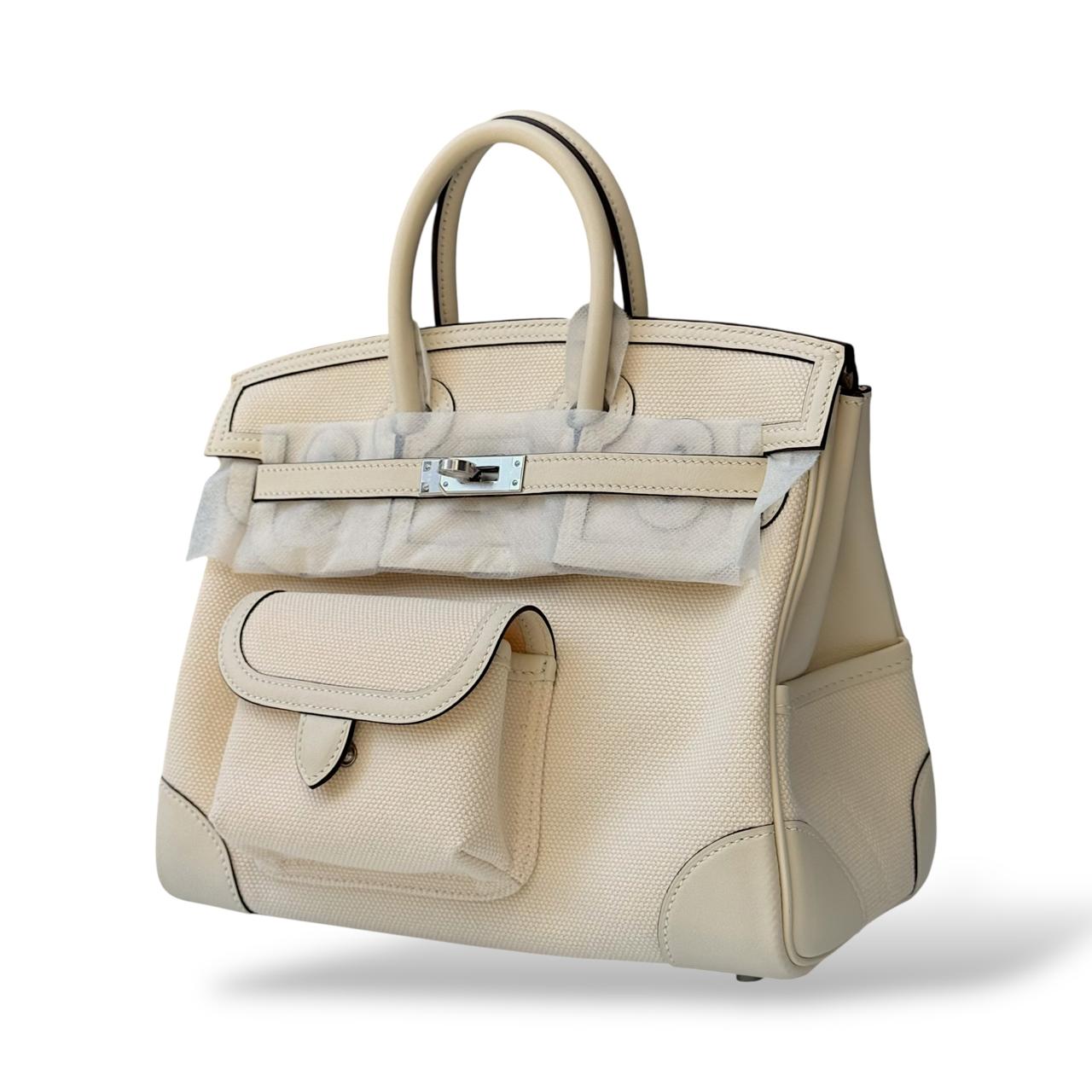 Hermes Birkin 25 Cargo Ecru/Nata Canvas PHW - Image 5