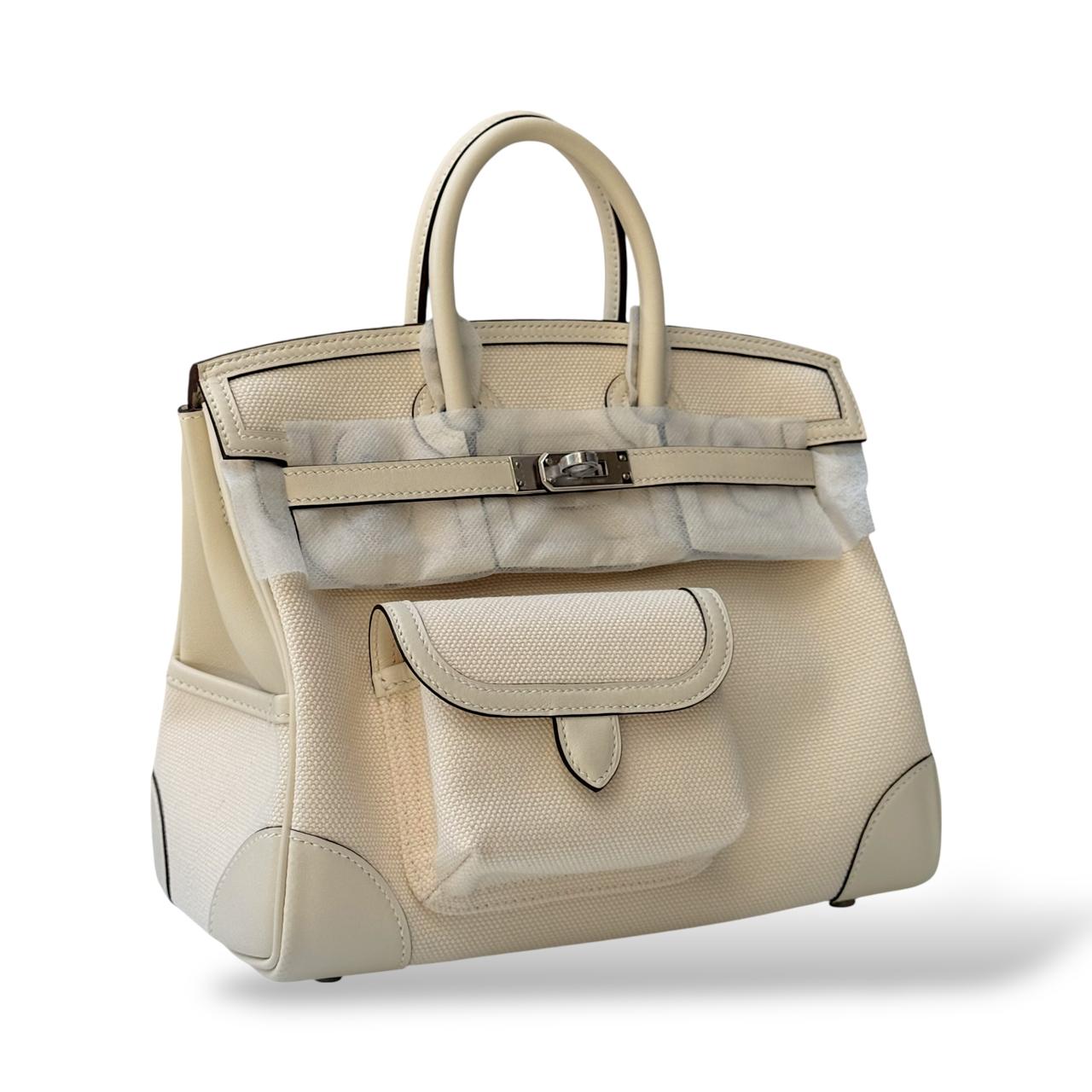 Hermes Birkin 25 Cargo Ecru/Nata Canvas PHW - Image 2
