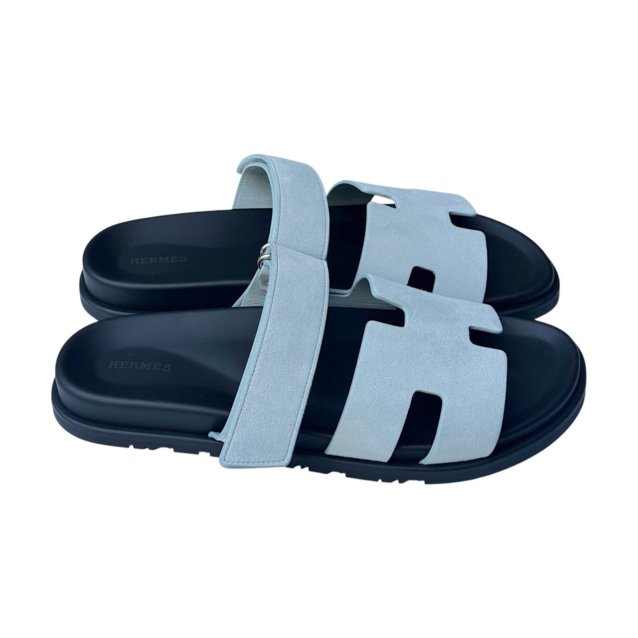 Hermes Chypre 44.5 EU Bleu Glacier Suede - Image 3