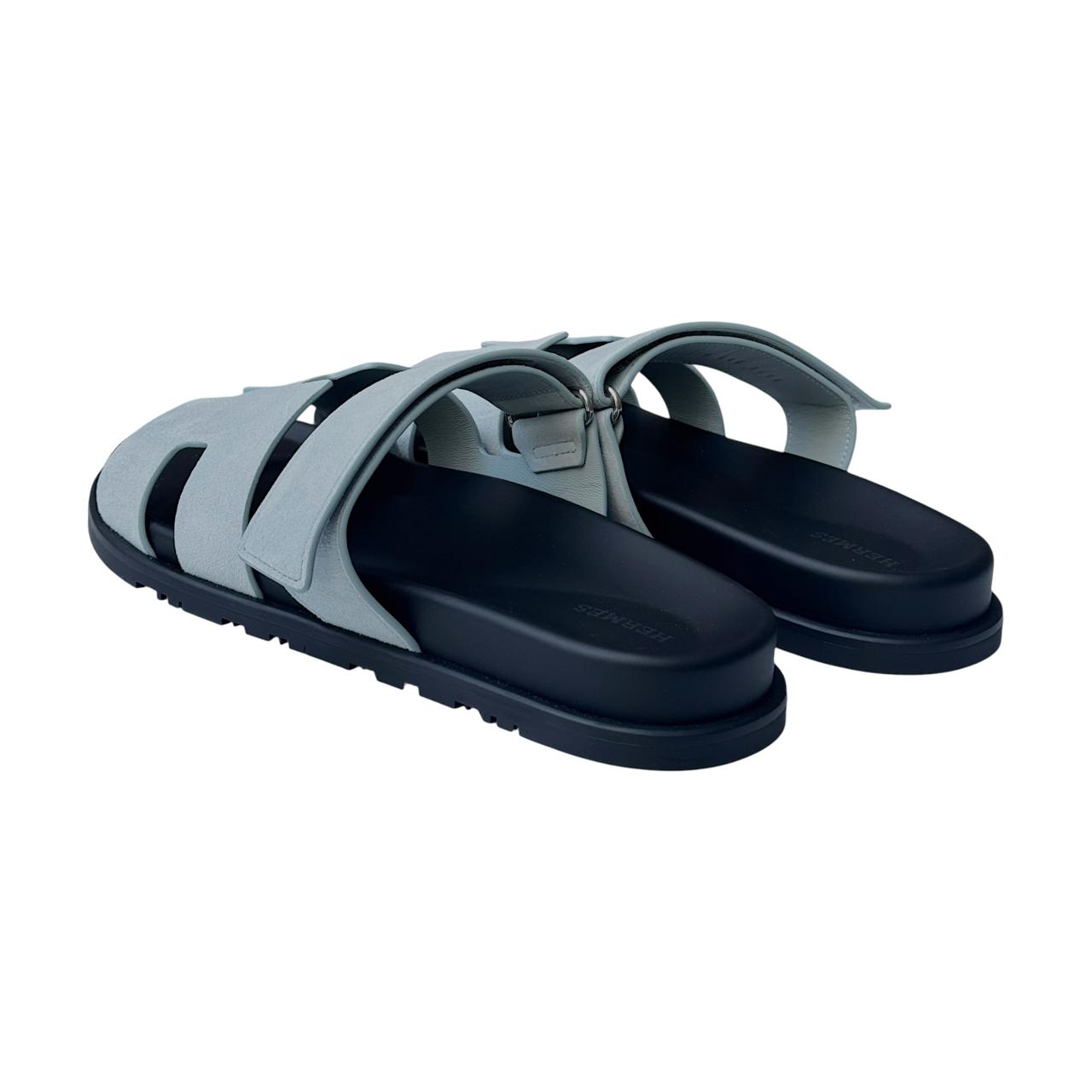 Hermes Chypre 44.5 EU Bleu Glacier Suede - Image 4