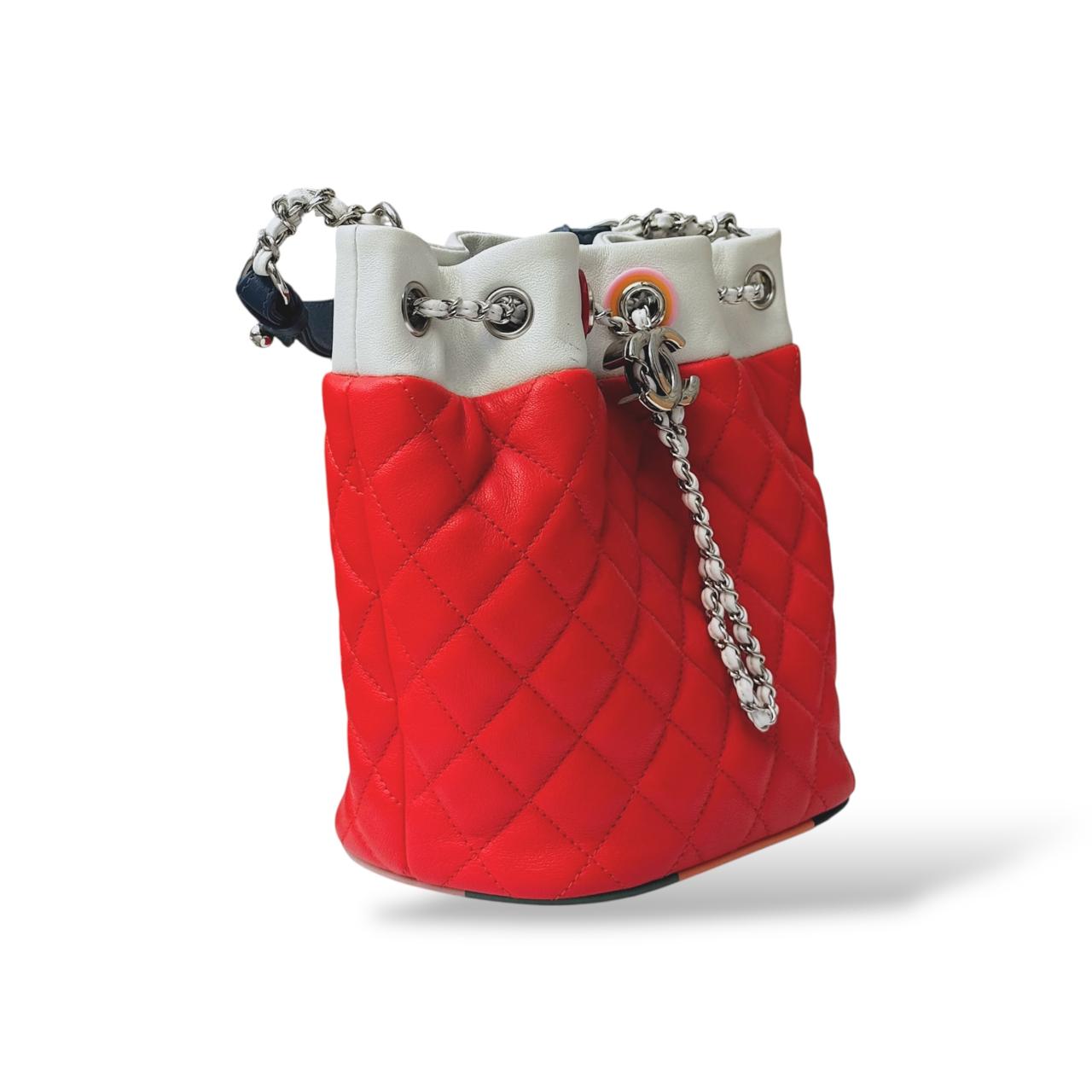 Chanel Cuba Drawstring Bucket Bag Quilted Lambskin Small - Image 2