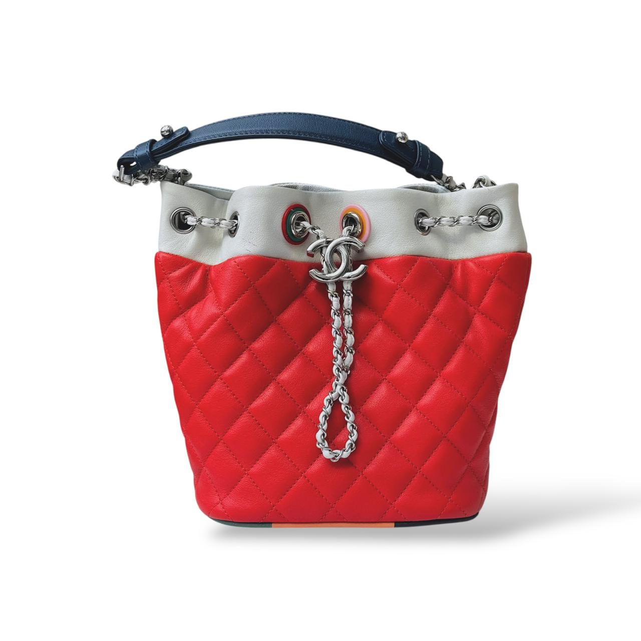 Chanel Cuba Drawstring Bucket Bag Quilted Lambskin Small