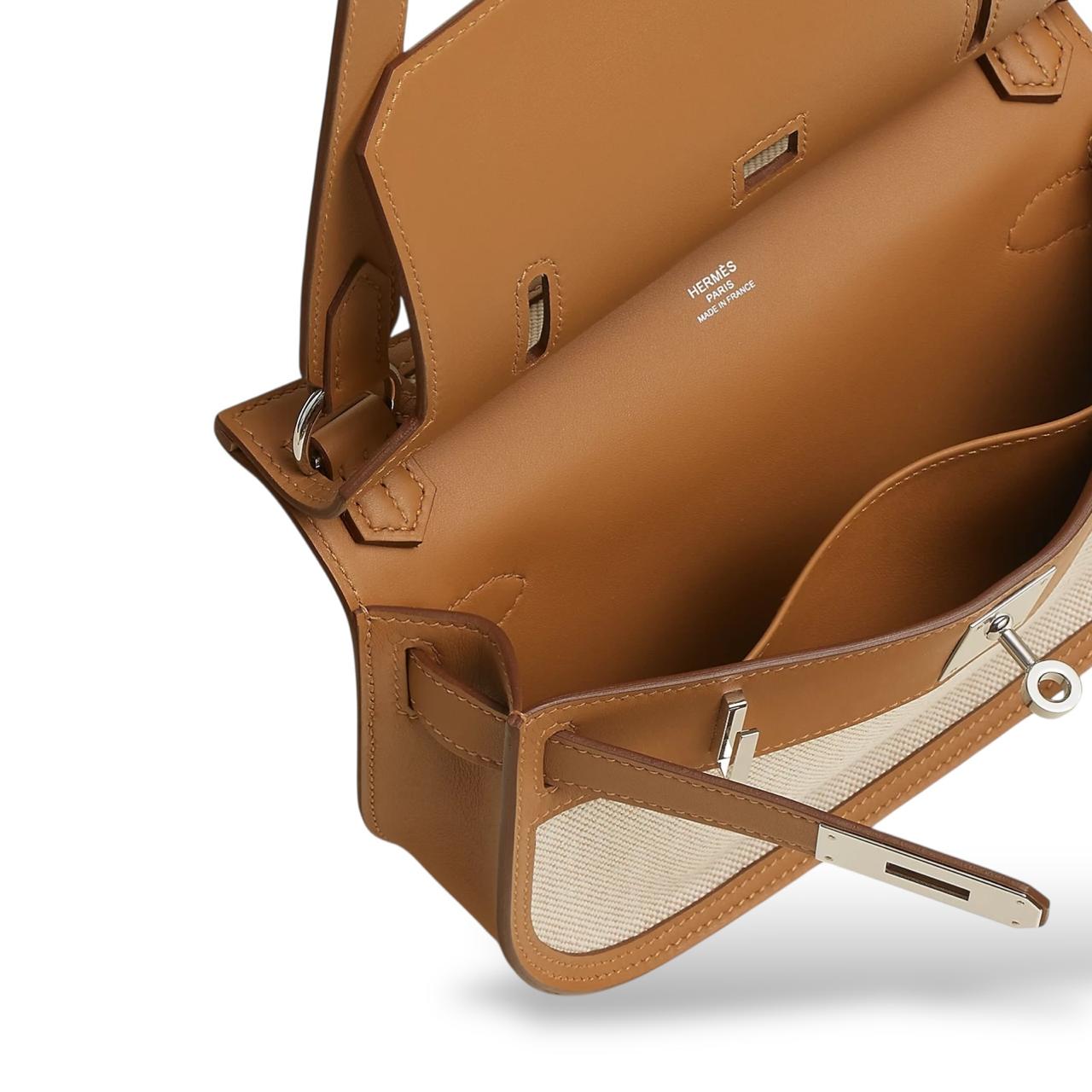 Hermes Mini Jypsiere Ecru / Beige / Gold Swift Canvas PHW - Image 3