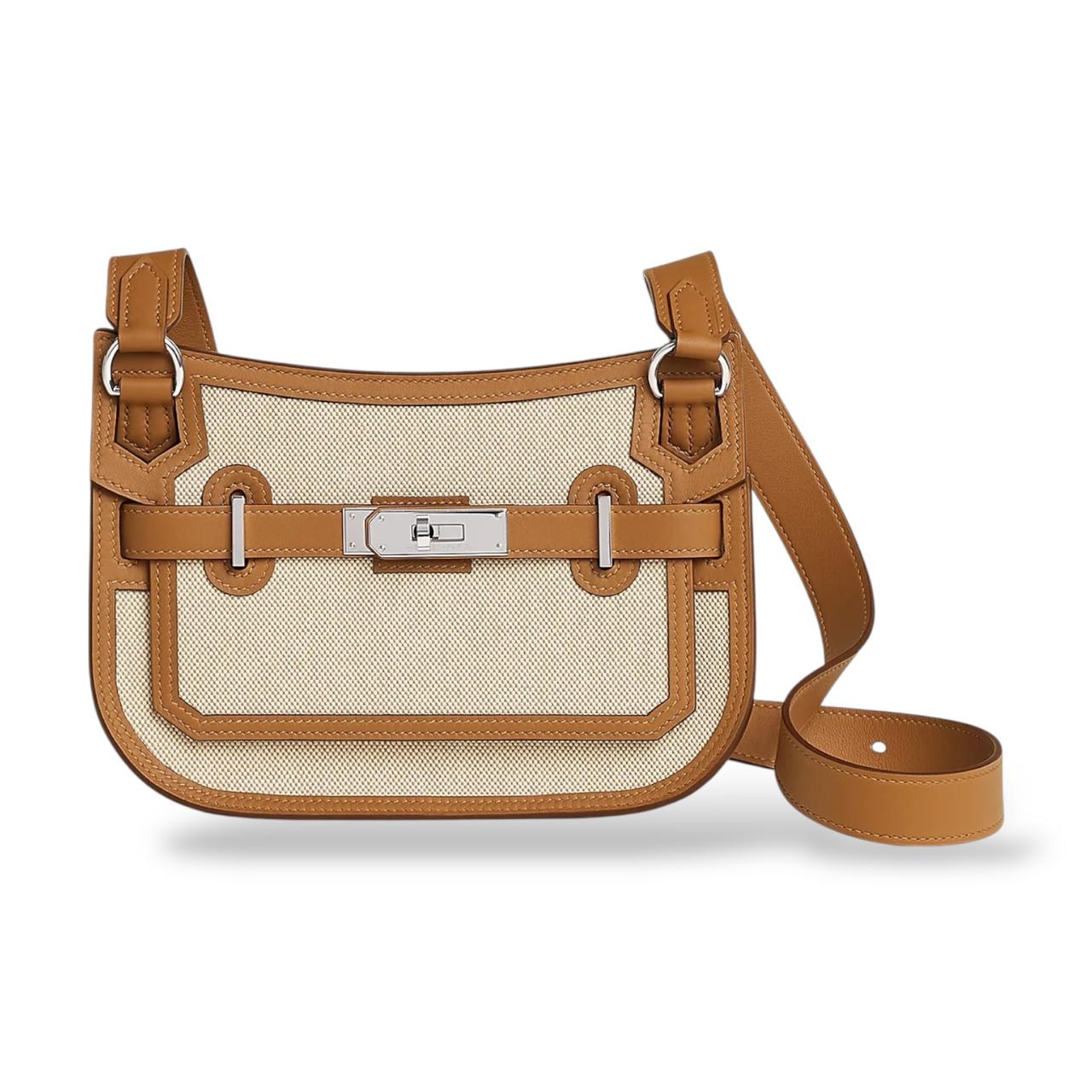 Hermes Mini Jypsiere Ecru / Beige / Gold Swift Canvas PHW