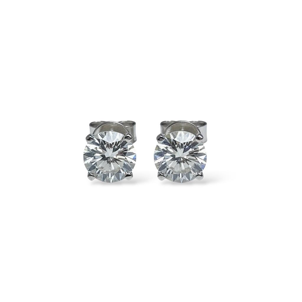 Mimiko Round Stud 2.06 Carat Diamond Earrings