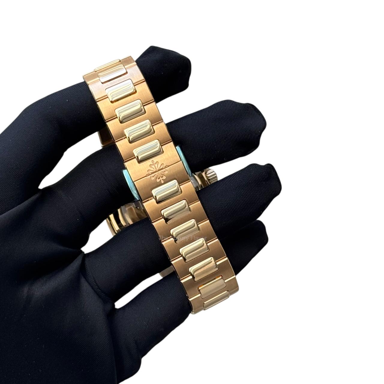 Patek Philippe Nautilus 35.2mm 7118/1300R "Ladies Automatic" Self Winding Rose Gold with "Champagne" and "Cognac" Spessartites - Image 5