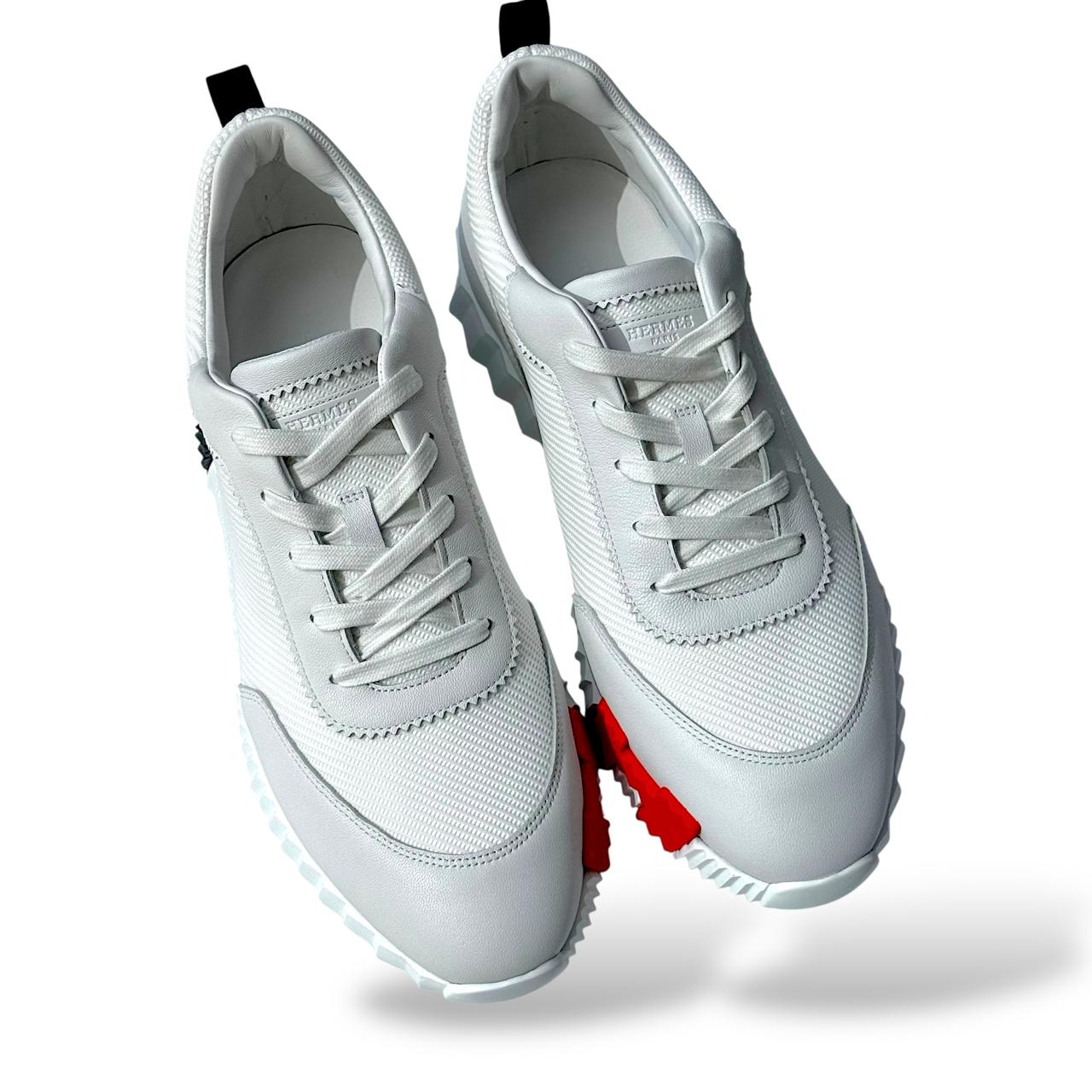 Hermes Bouncing 45 EU Blanc Mesh Sneakers - Image 4