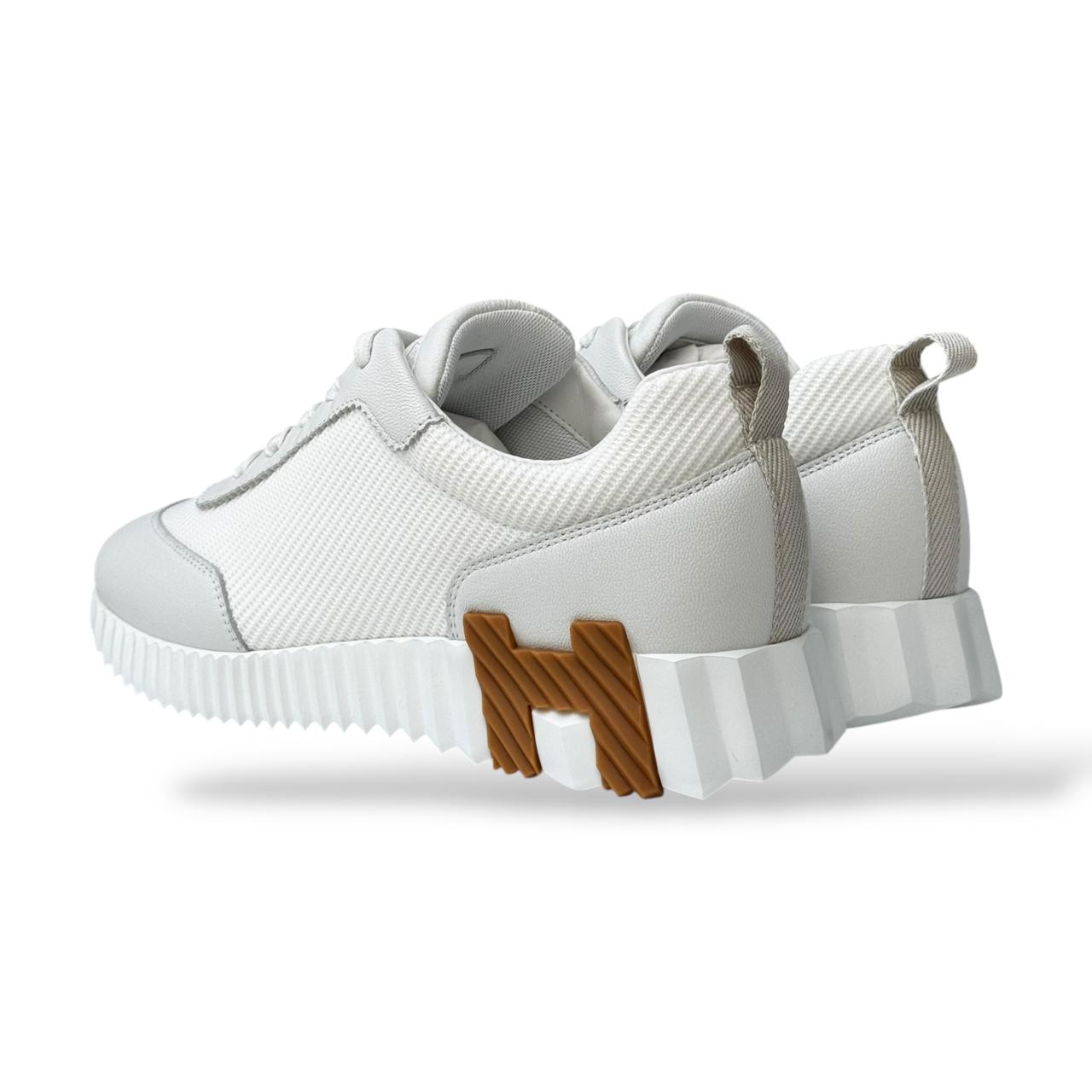 Hermes Bouncing 38.5 EU Blanc Mesh Sneakers - Image 5
