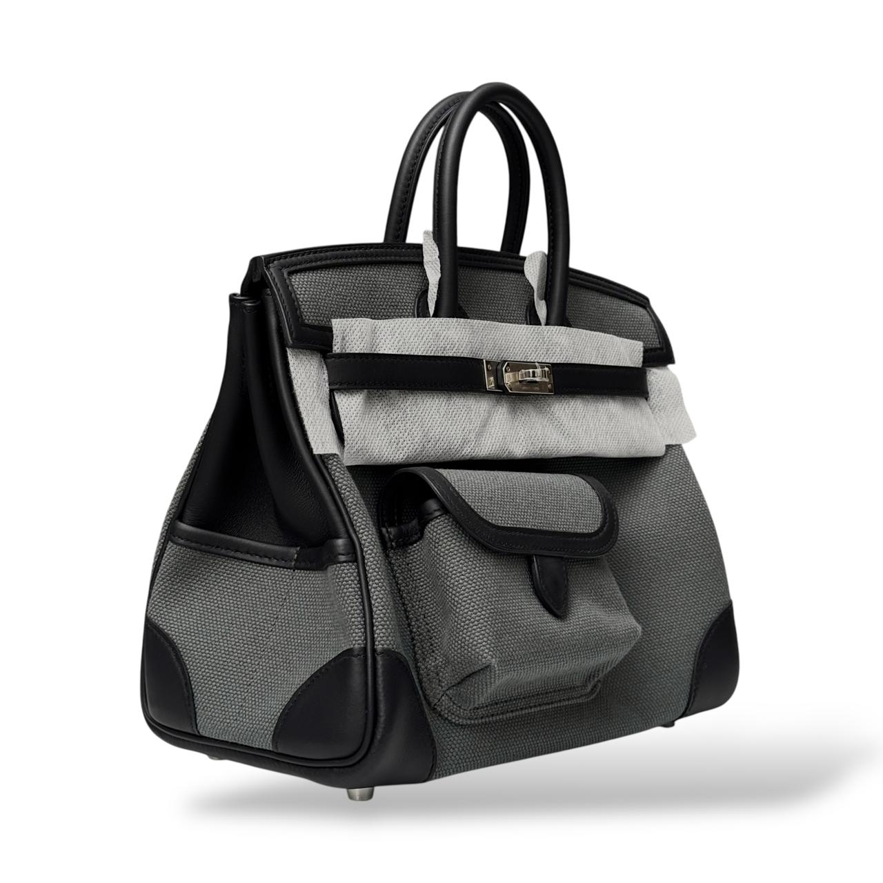 Hermes Birkin 25 Cargo Vert Mangrove Canvas PHW - Image 2