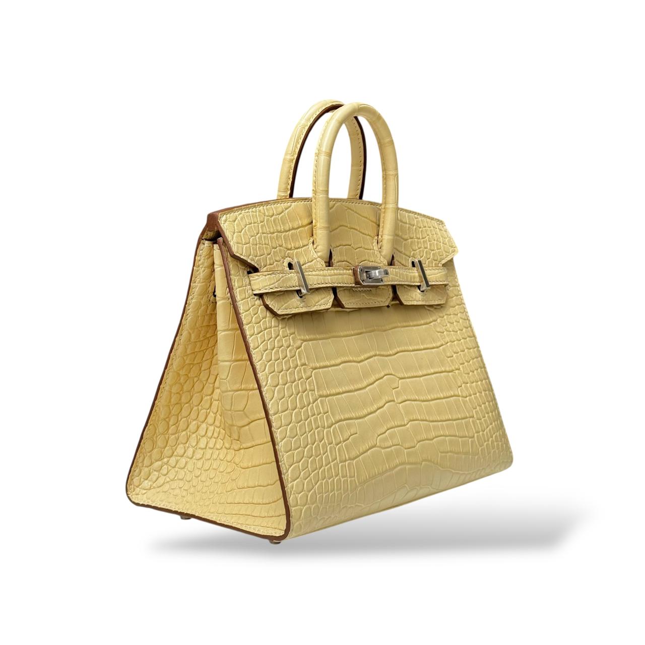 Hermes Birkin 20 Vanille Alligator PHW - Image 2
