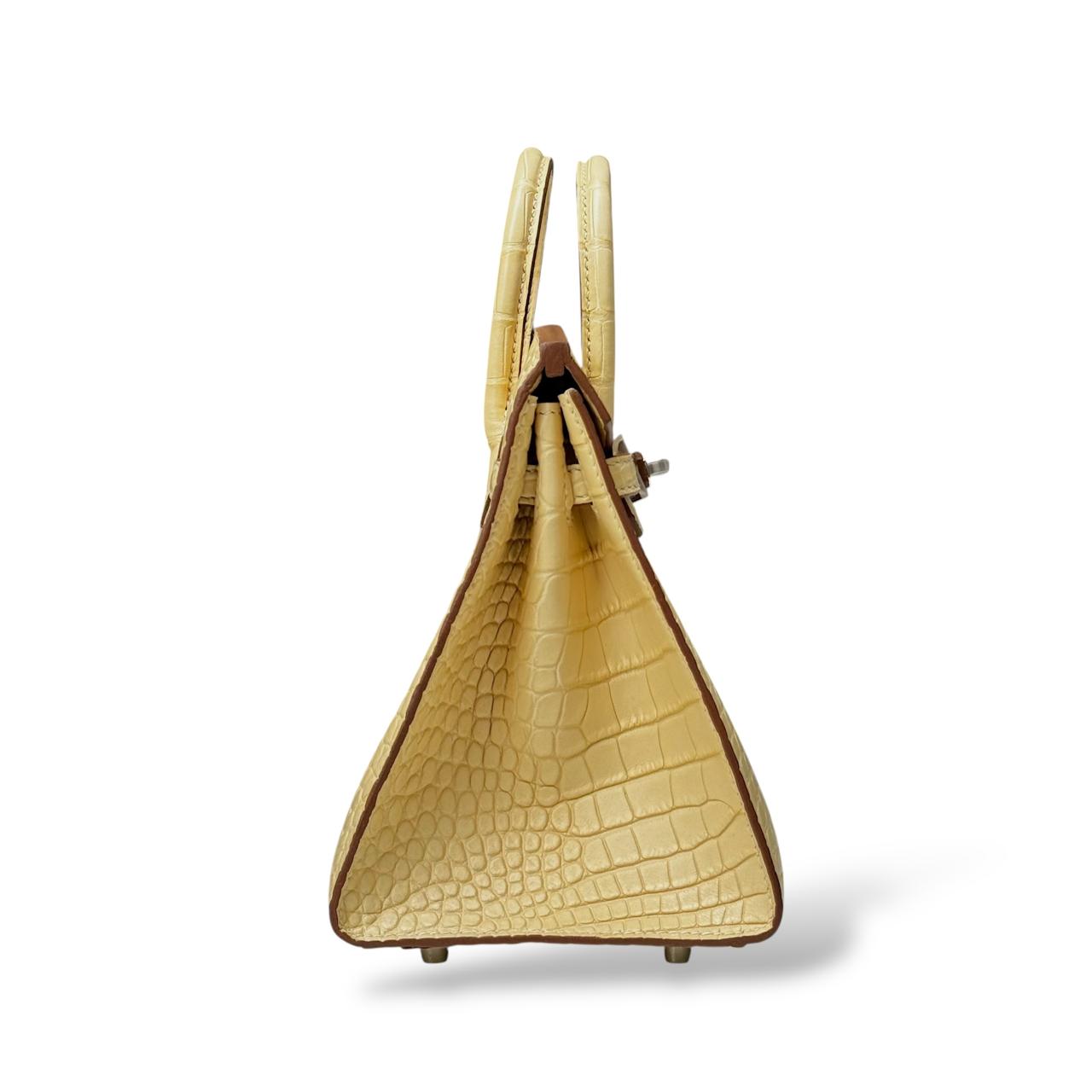 Hermes Birkin 20 Vanille Alligator PHW - Image 3