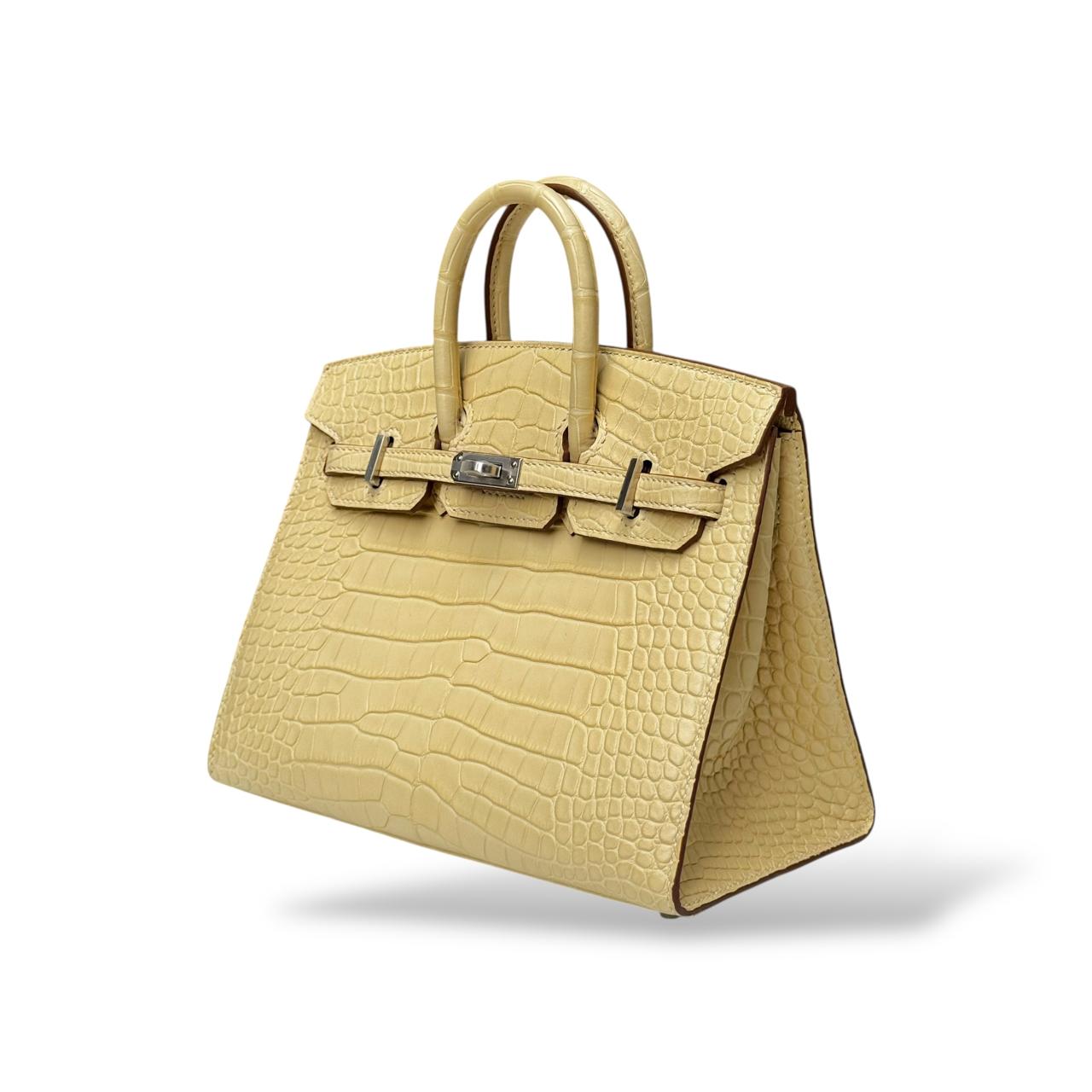 Hermes Birkin 20 Vanille Alligator PHW - Image 5