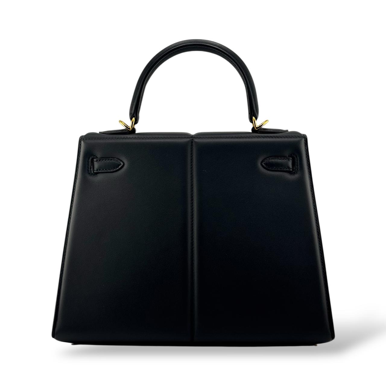 Hermes Kelly 25 Padded Black Swift GHW - Image 4
