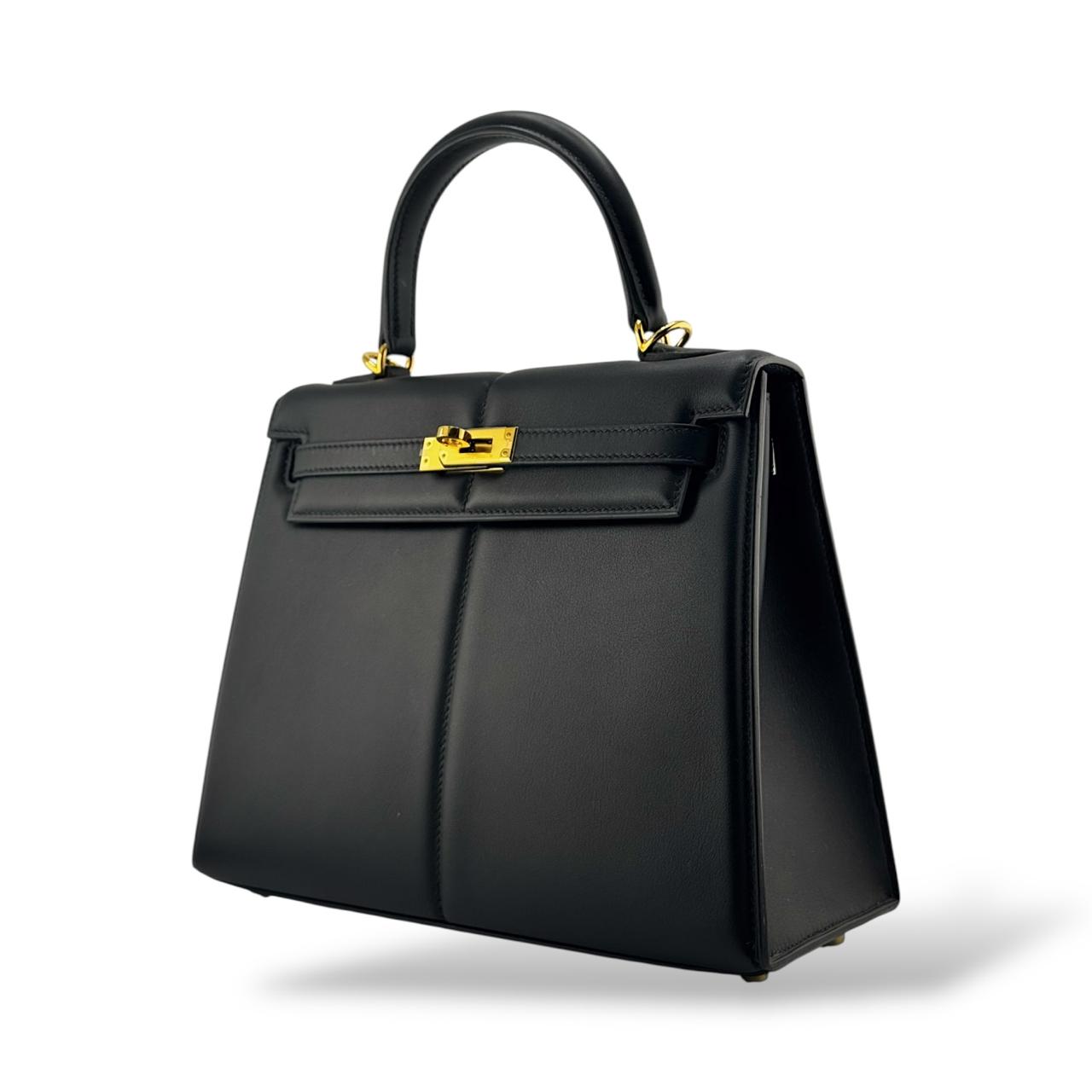 Hermes Kelly 25 Padded Black Swift GHW - Image 5