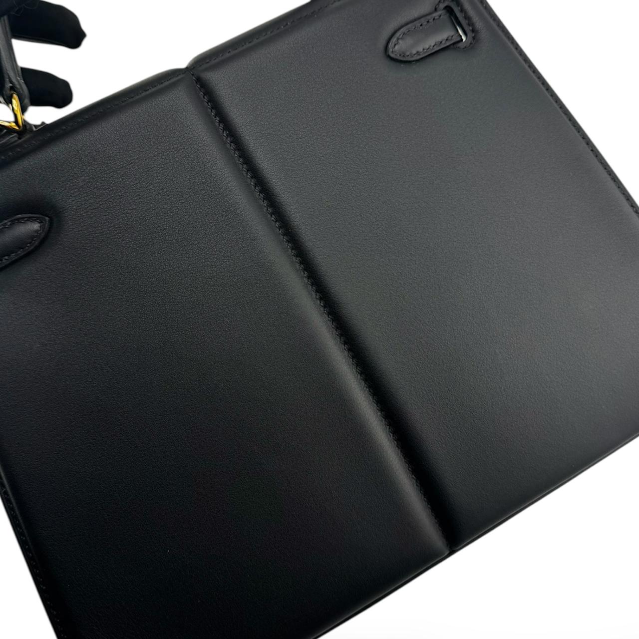 Hermes Kelly 25 Padded Black Swift GHW - Image 8