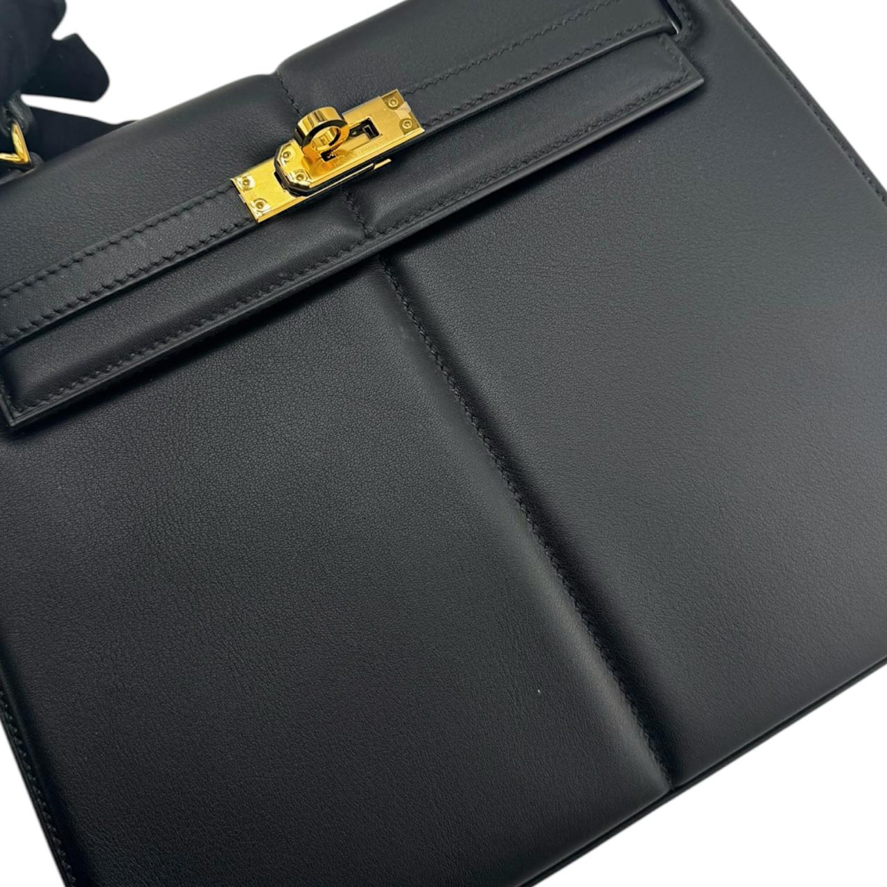 Hermes Kelly 25 Padded Black Swift GHW - Image 9