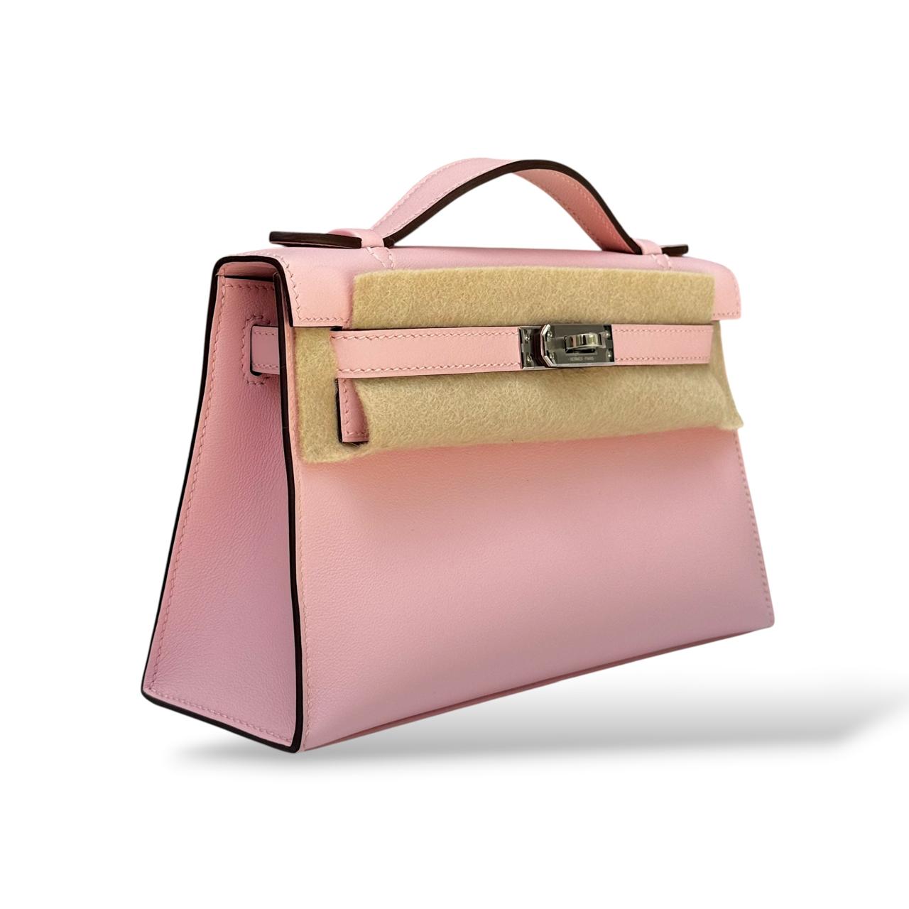 Hermes Kelly Pochette Rose Sakura Swift PHW - Image 2