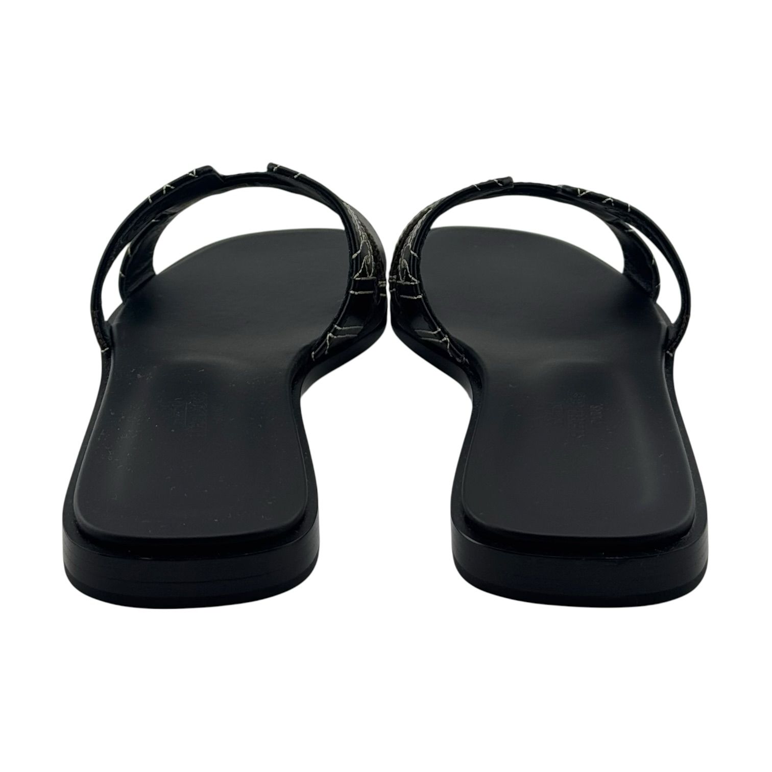 Hermes Oran 36 EU Black with Pattern Sandals - Image 5