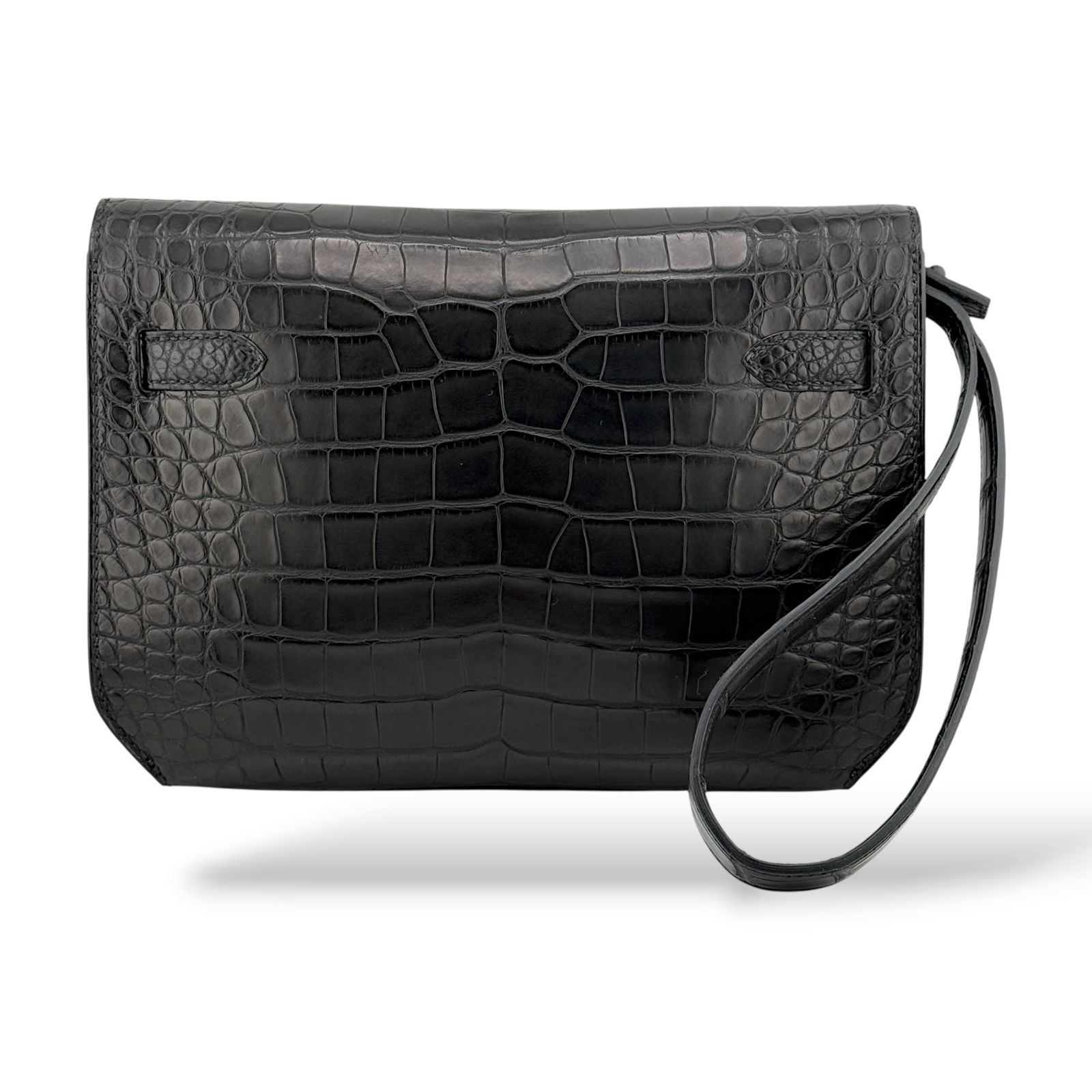 Hermes Kelly Depeche So Black Matte Alligator BHW - Image 3