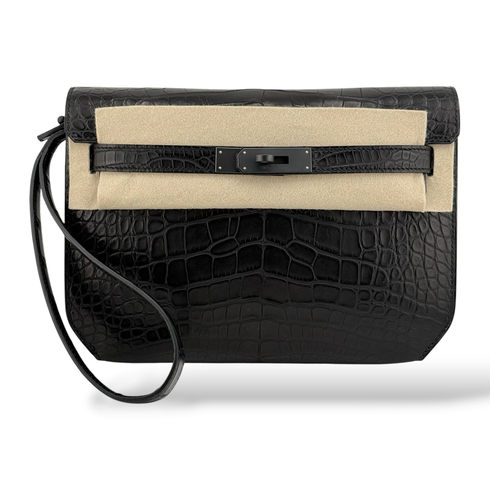 Hermes Kelly Depeche So Black Matte Alligator BHW
